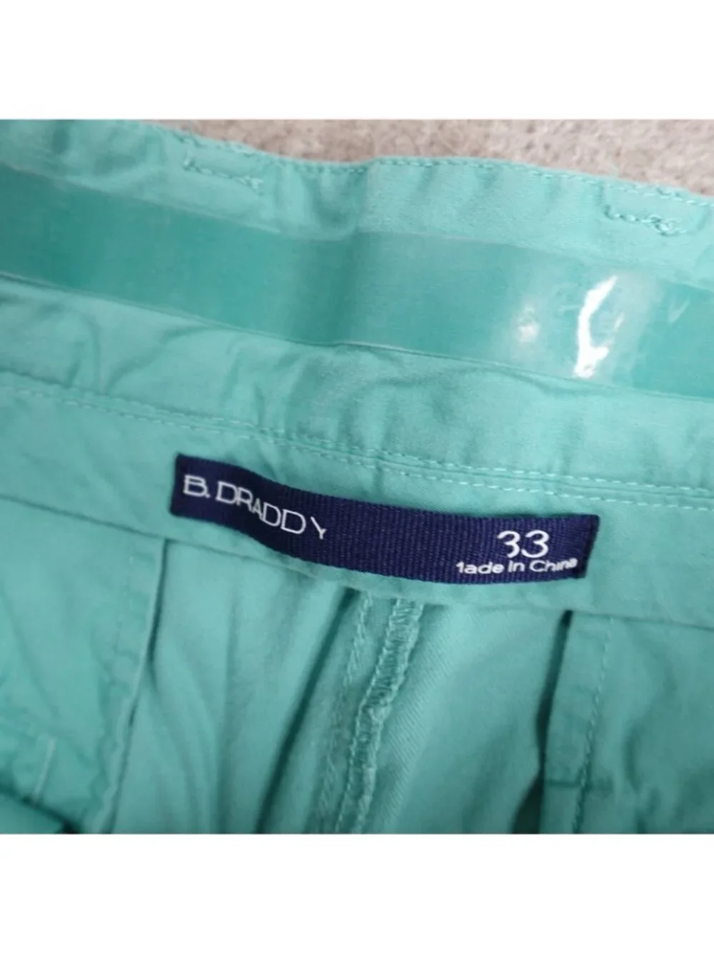 B. Draddy Mens Shorts 33 Green Blue Solid 8.5